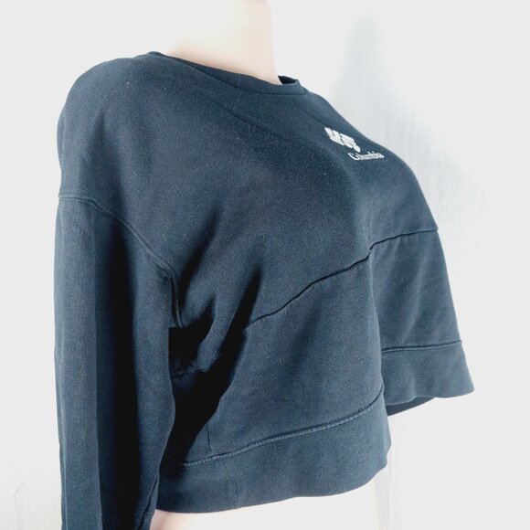 Columbia Women's Black Trek Colorblock Crew Neck Pullover Cropped Sweatshirt XL - Picture 3 of 14